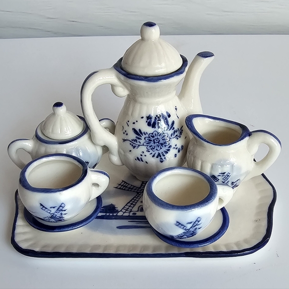 Doll Porcelain Tableware Set Porcelain Holland Toys Vintage - Picture 3 of 6